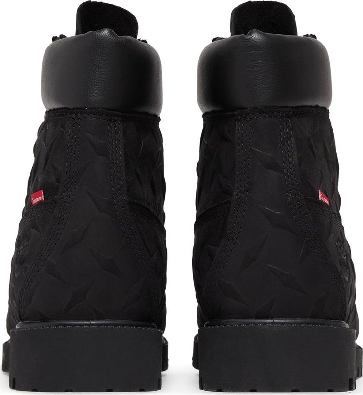 Supreme x 6 Inch Premium Waterproof Boot Embossed Diamond Plate   Black