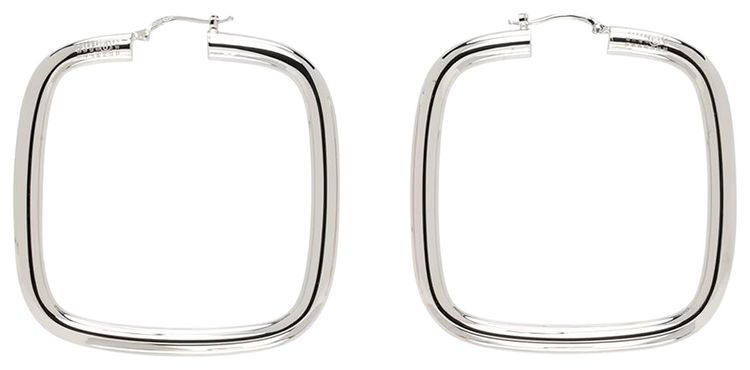 MM6 Maison Margiela Square Earrings Polished Palladio