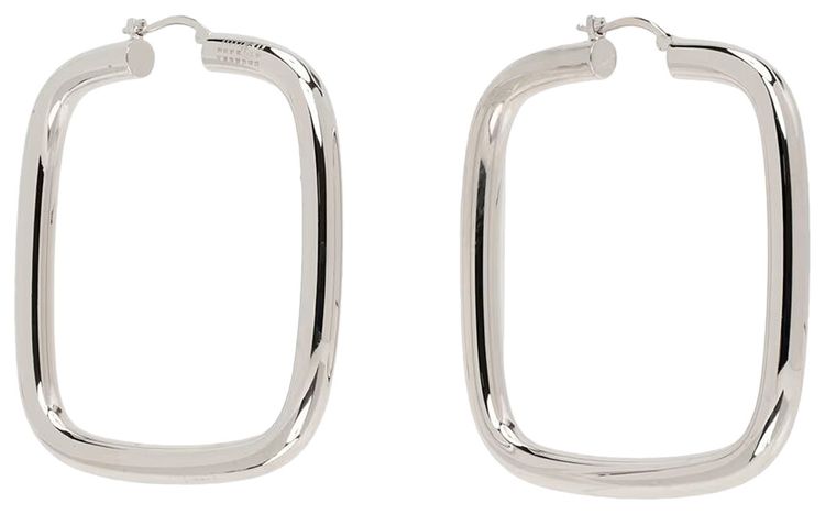 MM6 Maison Margiela Square Earrings Polished Palladio