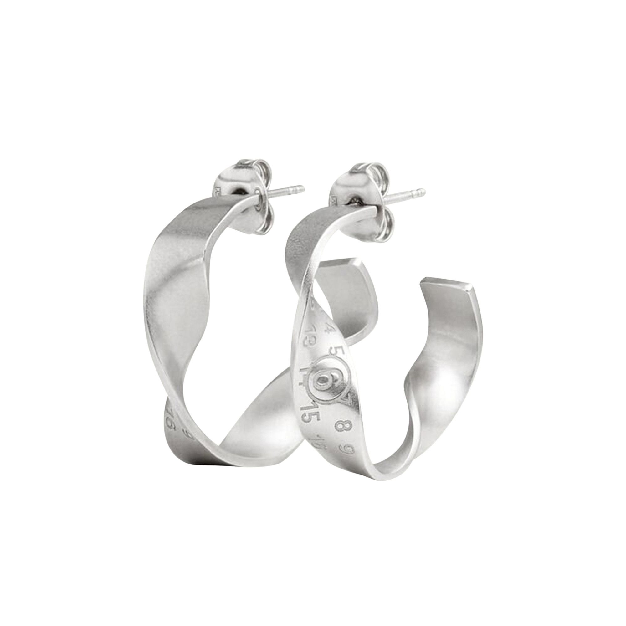 Buy MM6 Maison Margiela Metal Brass Twisted Earrings With Logo 'Brushed  Silver/Palladio Burattato' - SM6VG0067 P6470 952 | GOAT