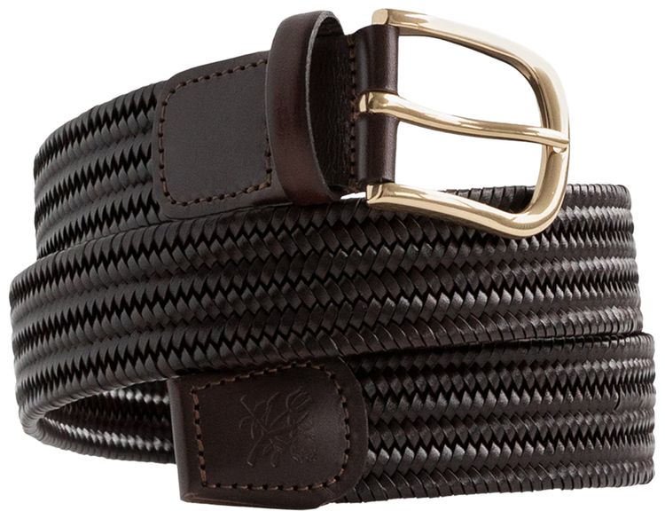 Aime Leon Dore Braided Leather Belt Dark Brown