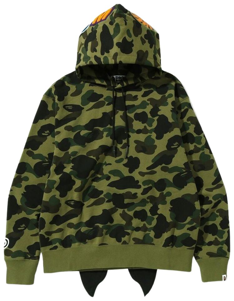 BAPE 1st Camo Shark Relaxed Fit Fullover Hoodie Green