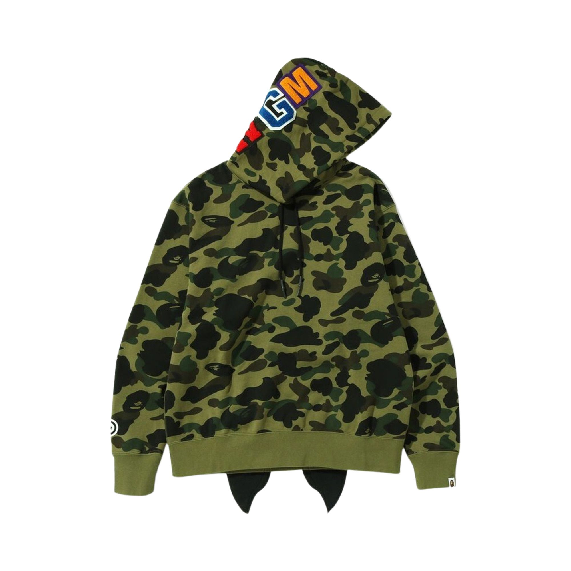 Buy BAPE 1st Camo Shark Relaxed Fit Fullover Hoodie 'Green' - 1H80