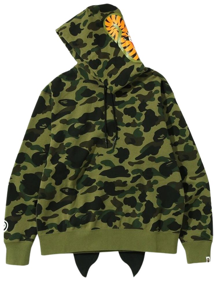 BAPE 1st Camo Shark Relaxed Fit Fullover Hoodie Green
