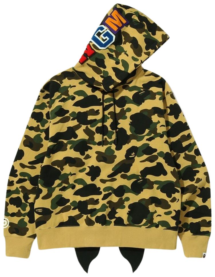 BAPE 1st Camo Shark Relaxed Fit Fullover Hoodie Yellow