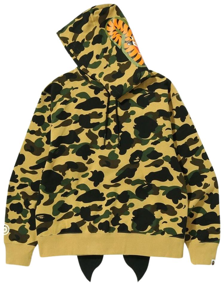 BAPE 1st Camo Shark Relaxed Fit Fullover Hoodie Yellow