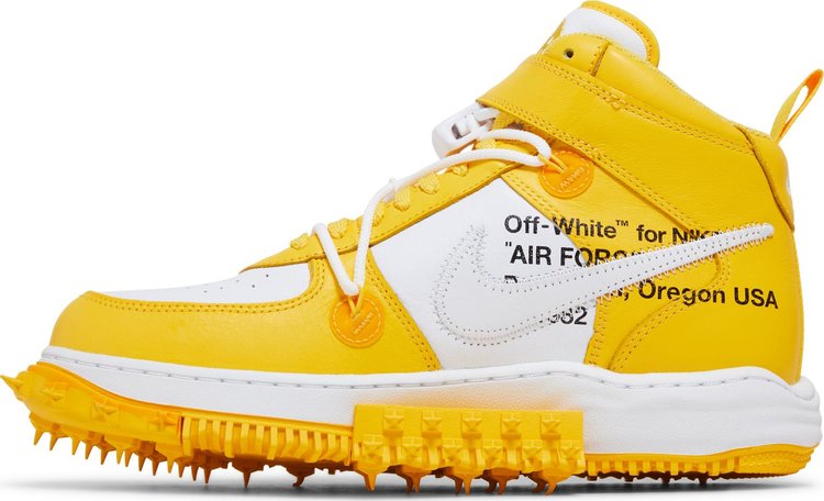 Off White x Air Force 1 Mid SP Leather Varsity Maize