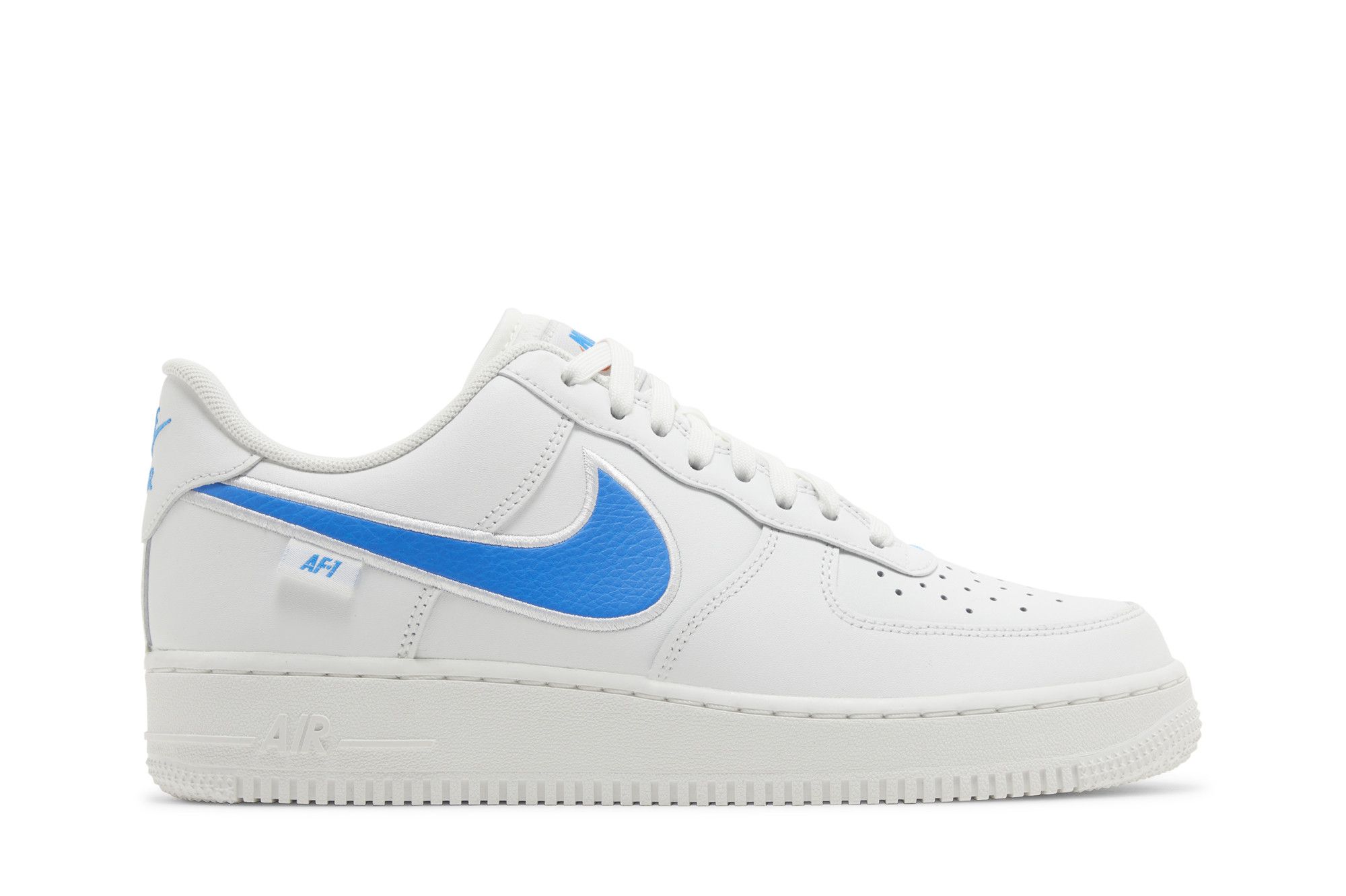 Nike air force 1 blue hot sale logo