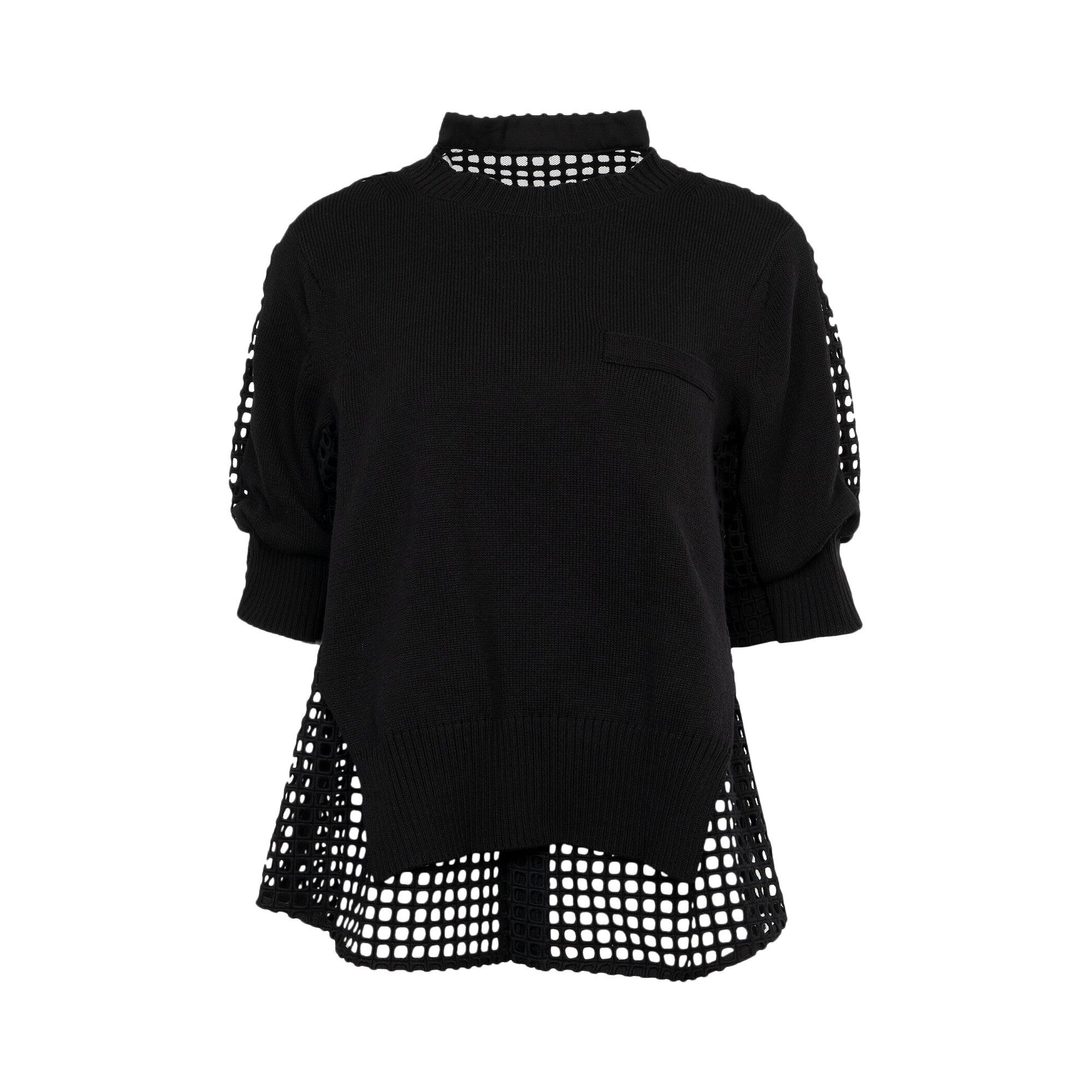Buy Sacai Knit Pullover 'Black' - 24 07156 001 | GOAT