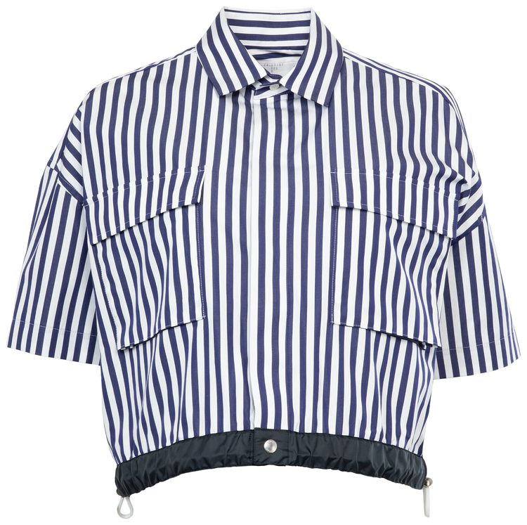 Sacai Thomas Mason Poplin Shirt Navy Stripe