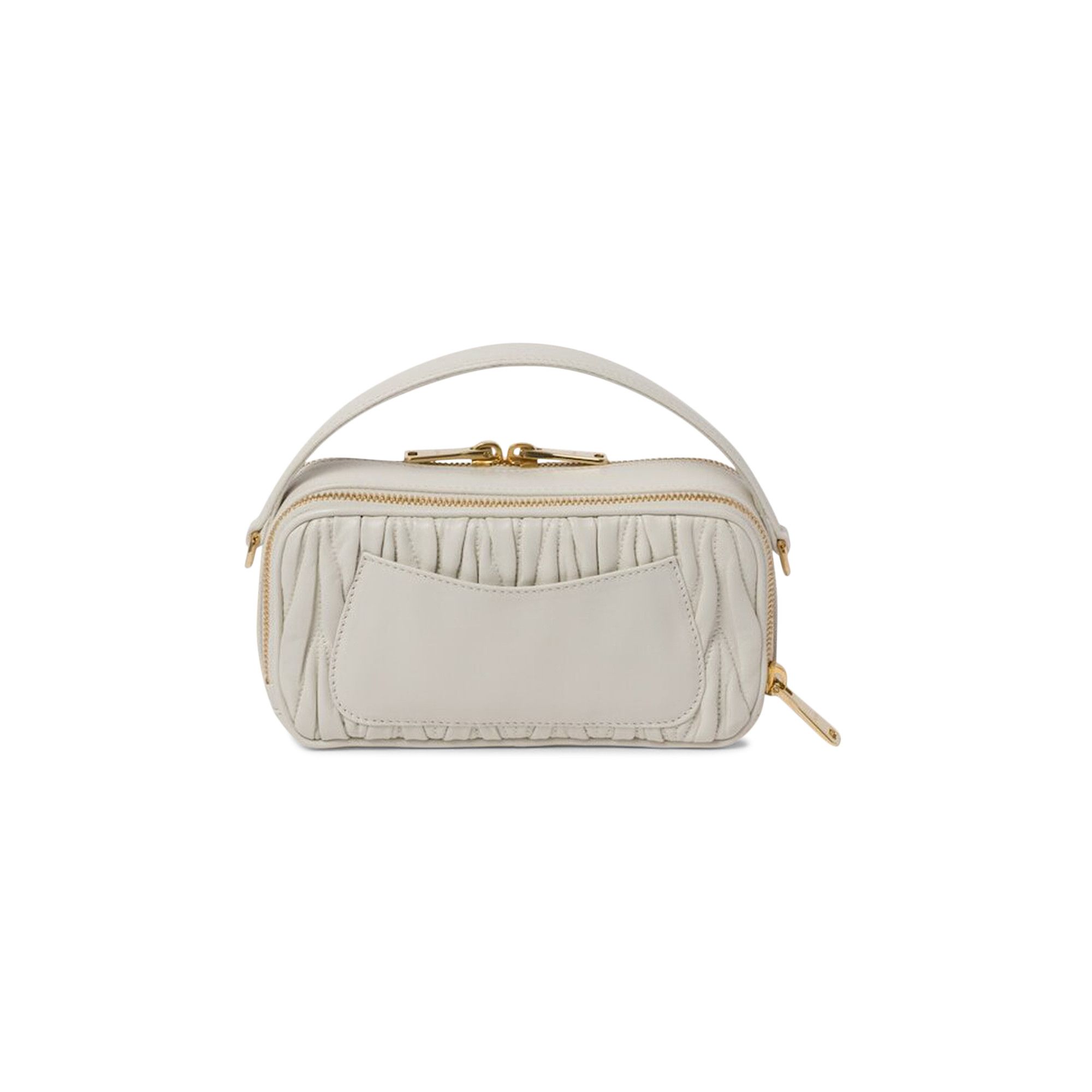 Buy Miu Miu Matelasse Bandoliera Handbag White 5BH229 N88 F0009 GOAT CA