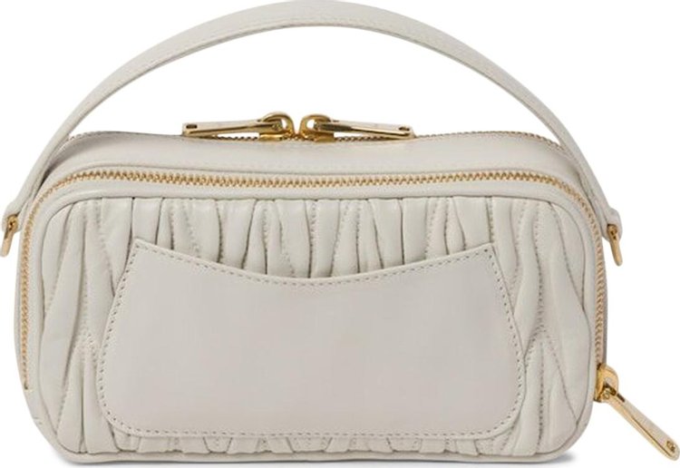 Miu Miu Matelasse Bandoliera Handbag White