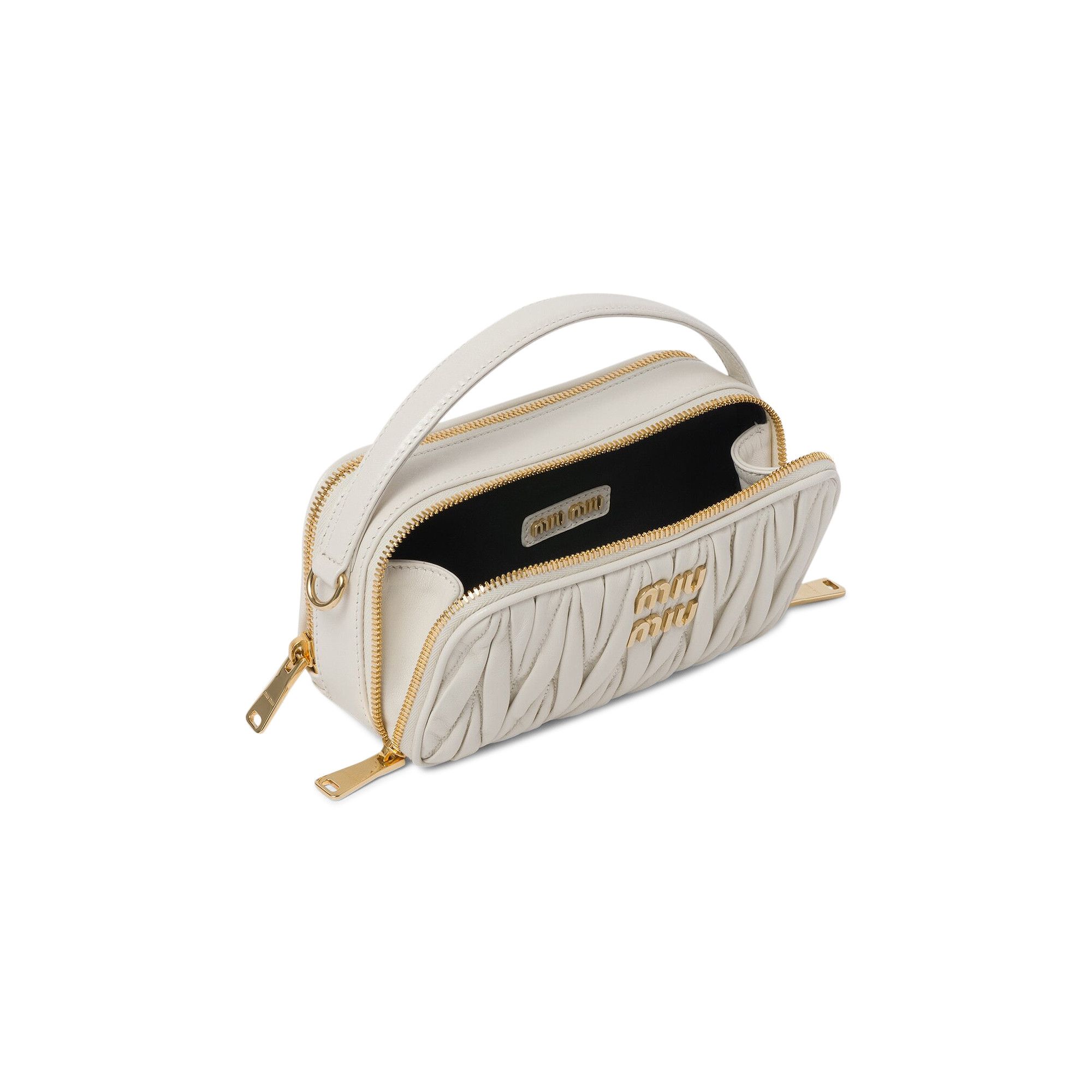 Buy Miu Miu Matelasse Bandoliera Handbag White 5BH229 N88 F0009 GOAT CA