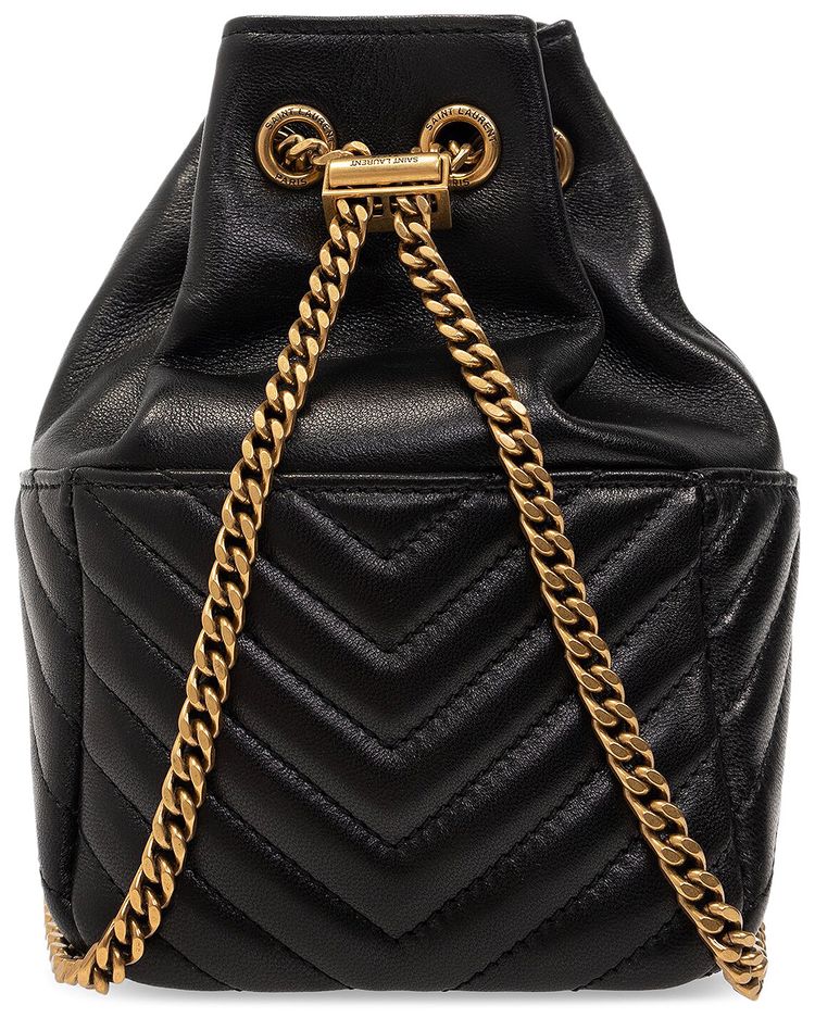Saint Laurent Joe Nano Quilted Bucket Bag Black