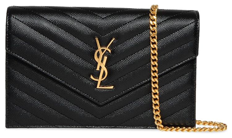 Saint Laurent Cassandre Envelope Chain Wallet 'Black'