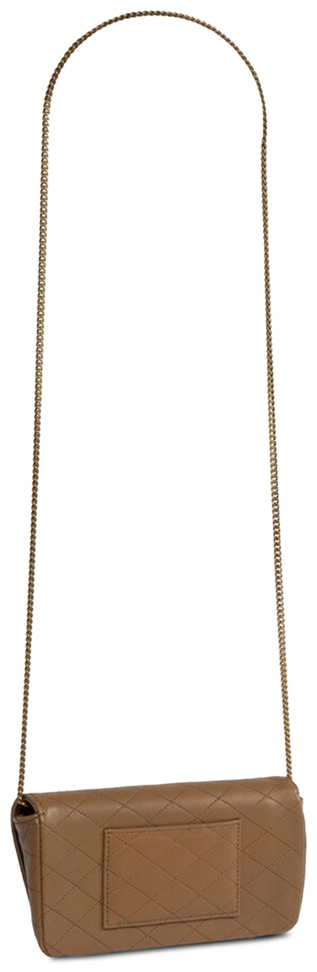 Saint Laurent Gaby Quilted Leather Phone Case Dark Cork