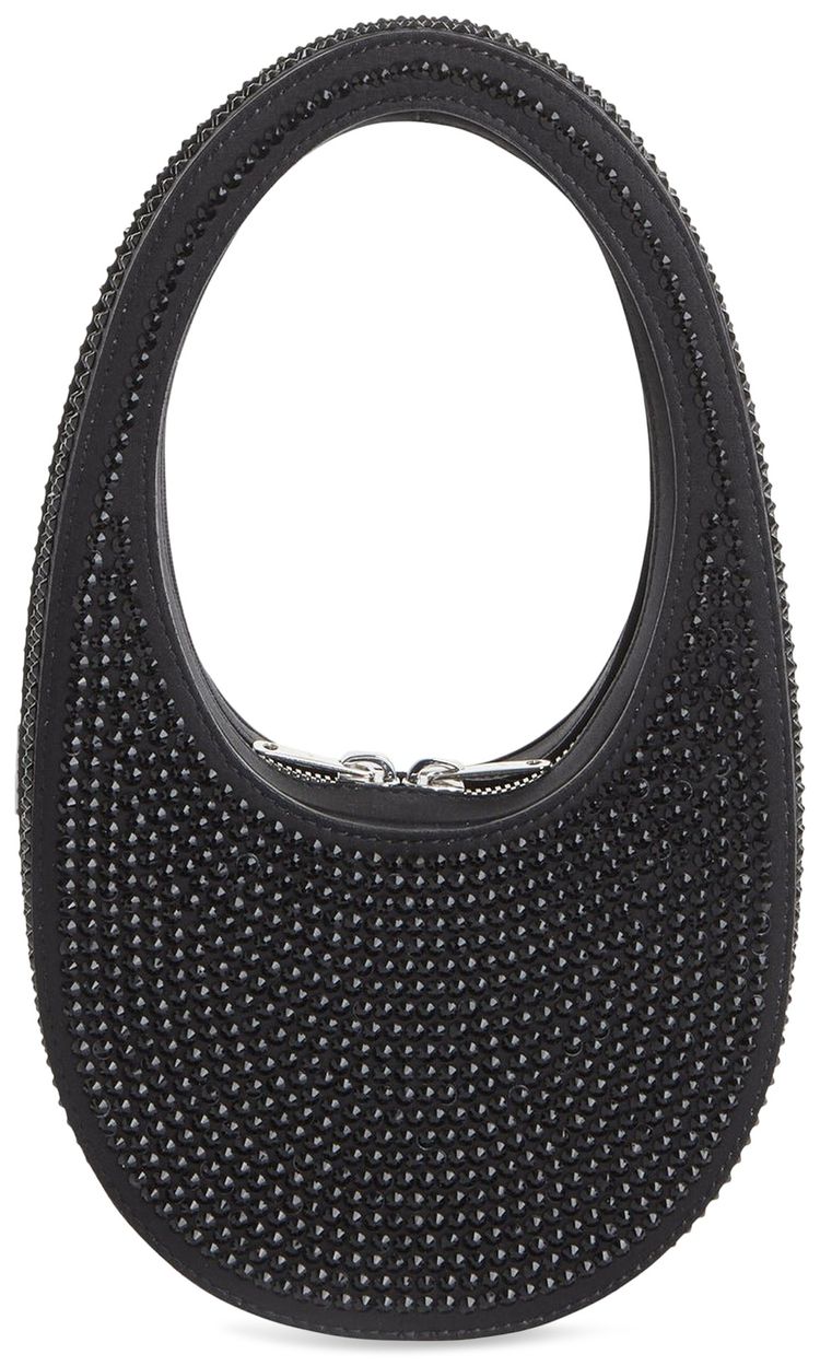 Coperni Crystal Embellished Mini Swipe Bag Black