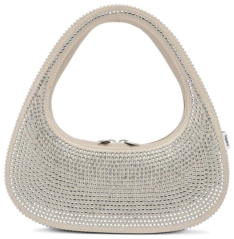 Coperni Crystal Embellished Baguette Swipe Bag Beige