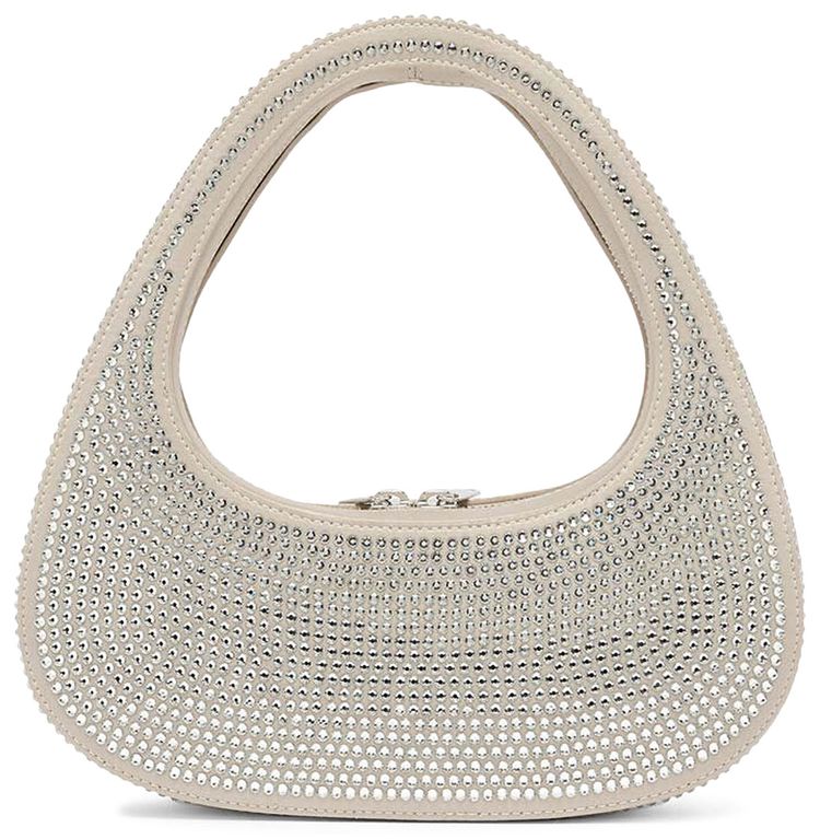 Coperni Crystal Embellished Baguette Swipe Bag Beige