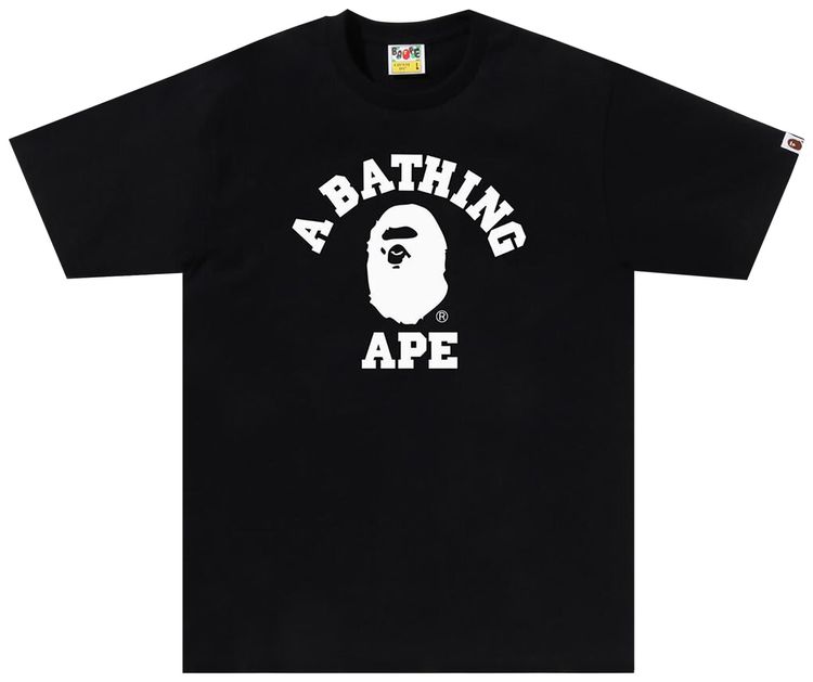 BAPE Bicolor College Tee Online Exclusive Black