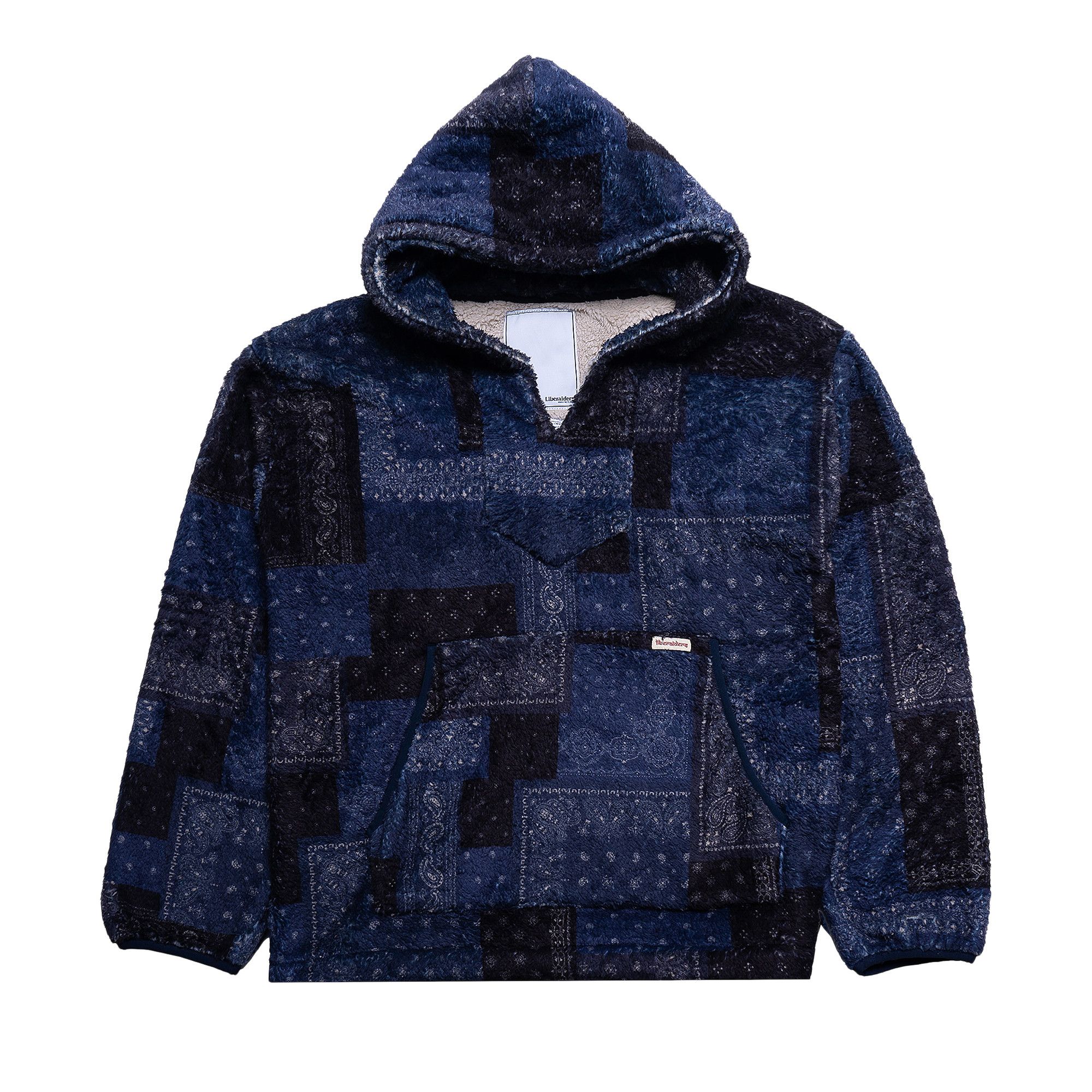 Buy Liberaiders Bandana Pile Fleece Hoodie 'Navy' - 75016 NAVY | GOAT