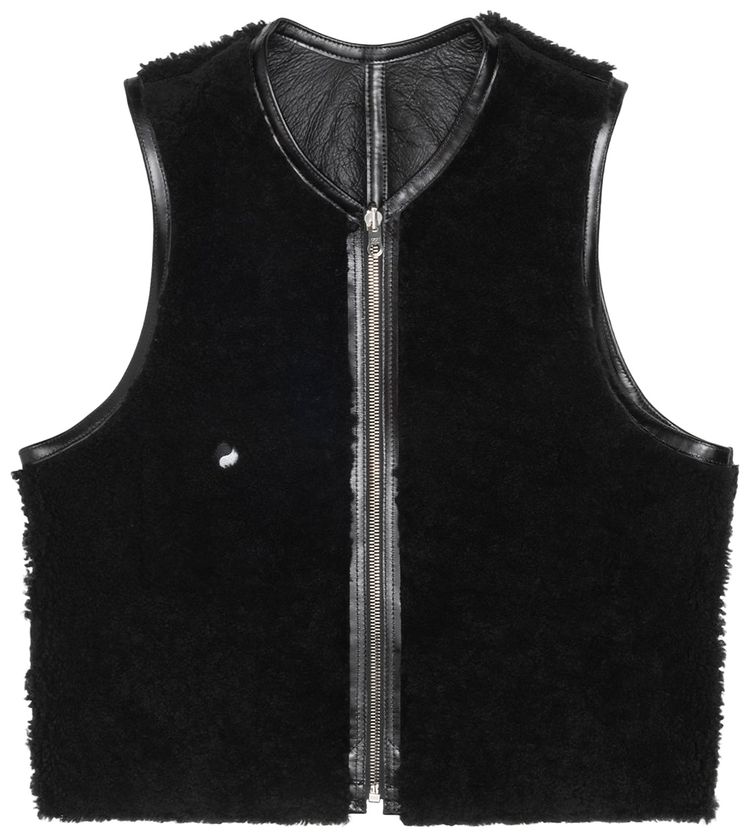 Stussy x Our Legacy Work Shop Reversible Shearling Vest Black
