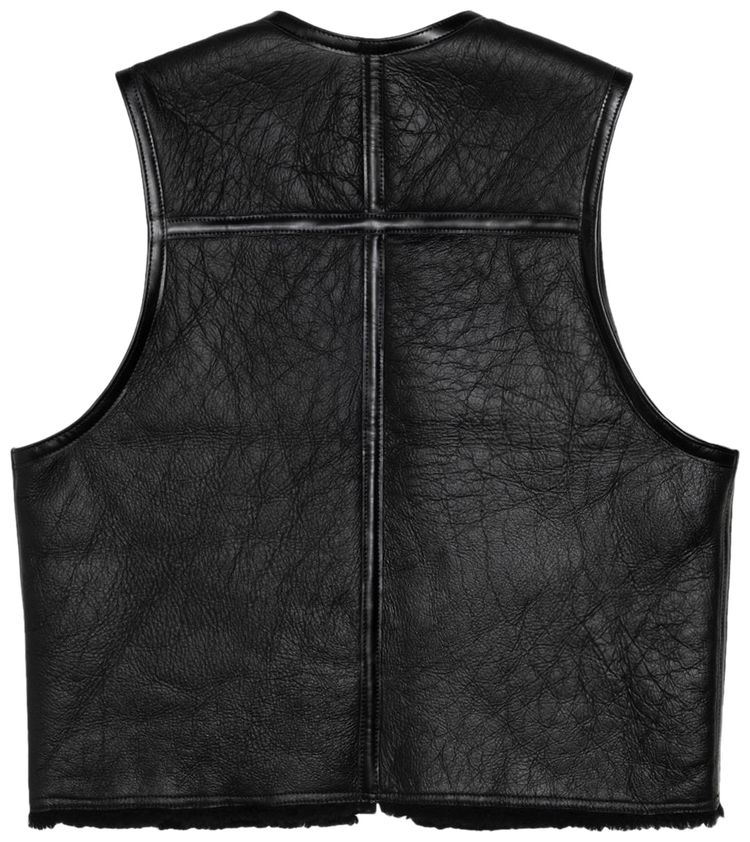Stussy x Our Legacy Work Shop Reversible Shearling Vest Black