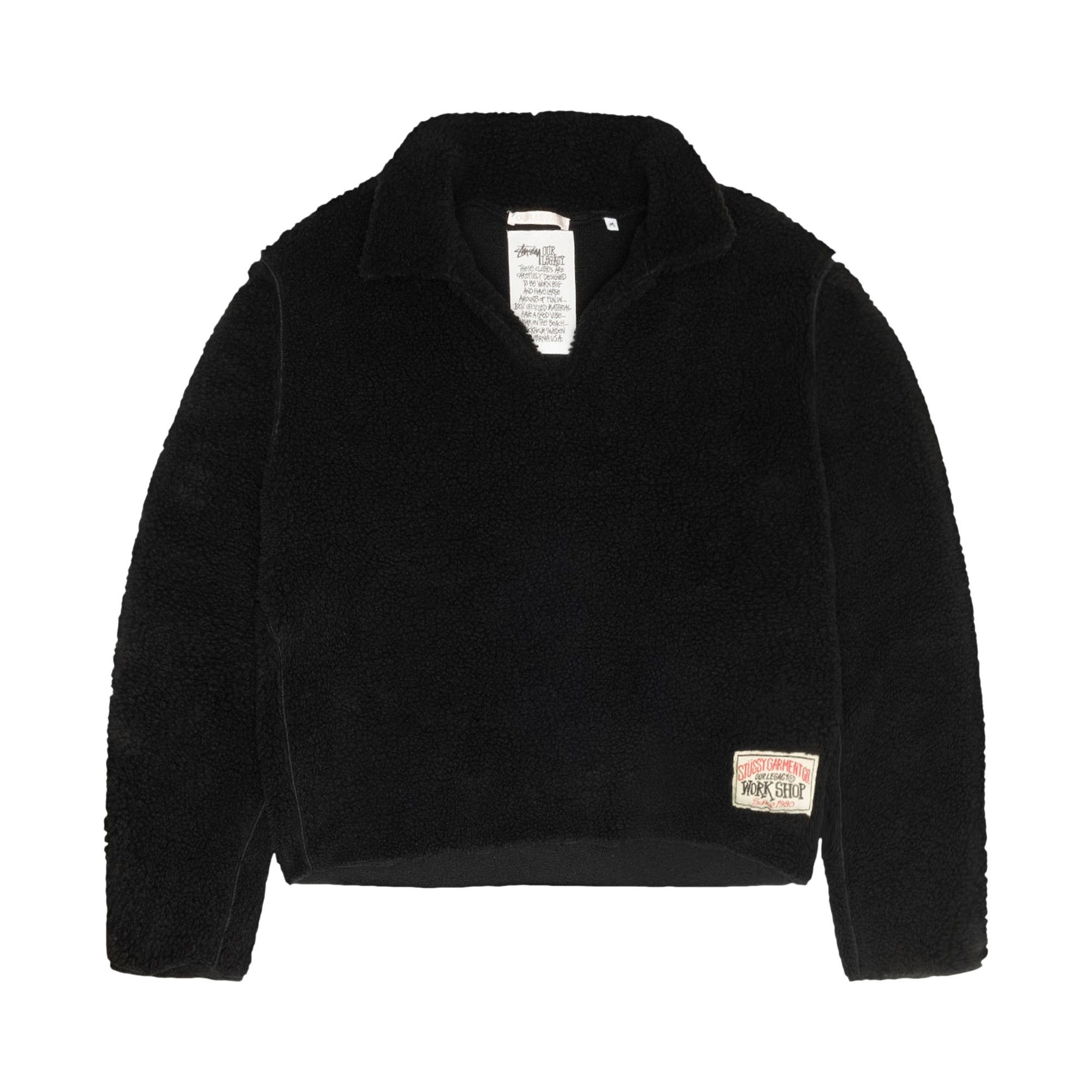 Buy Stussy x Our Legacy Work Shop Runner Fleece Pullover 'Black' - WS4236RB  BLAC | GOAT