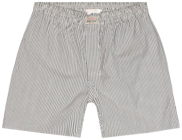 Stussy x Our Legacy Work Shop Boxer Short Grey Stripe Fluid