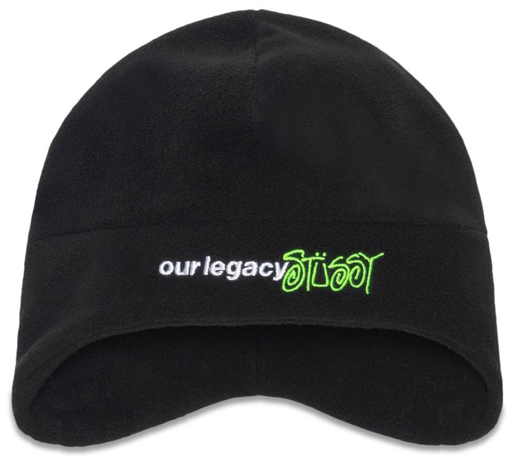 Stussy x Our Legacy Work Shop Polar Fleece Beanie Black