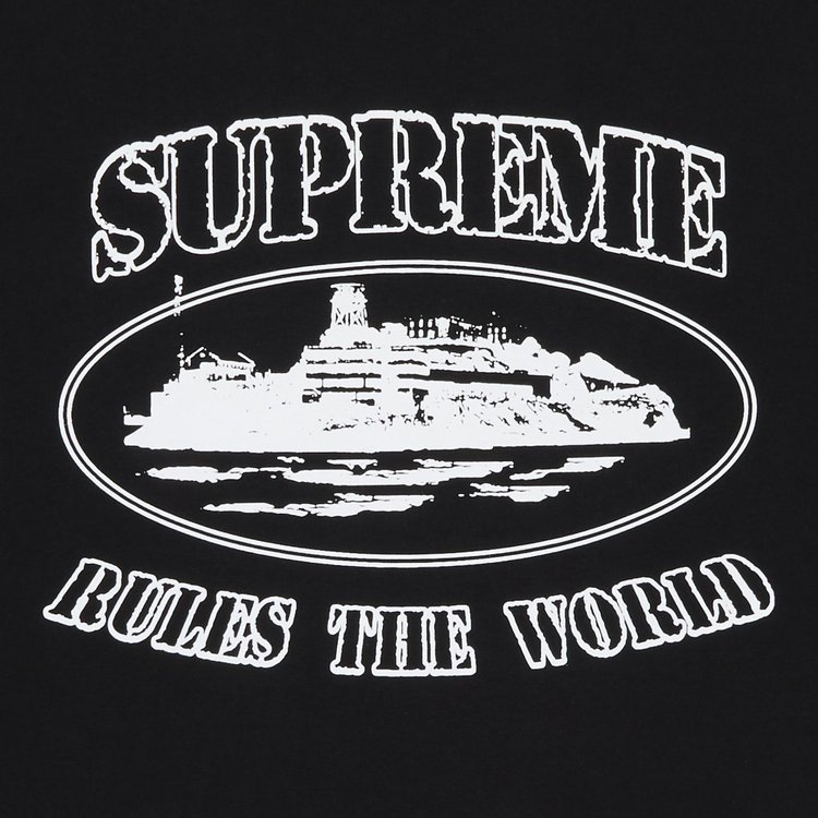 Supreme x Corteiz Rules The World Tee Black