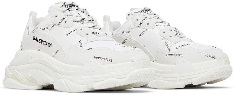 Balenciaga Wmns Triple S Sneaker All Over Logo   White