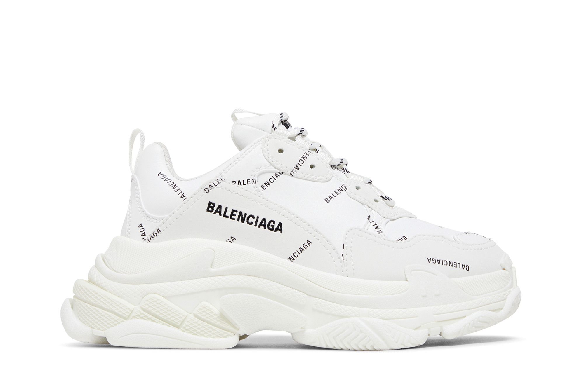 Size 10.0 Balenciaga Wmns Triple S Sneaker All Over Logo White