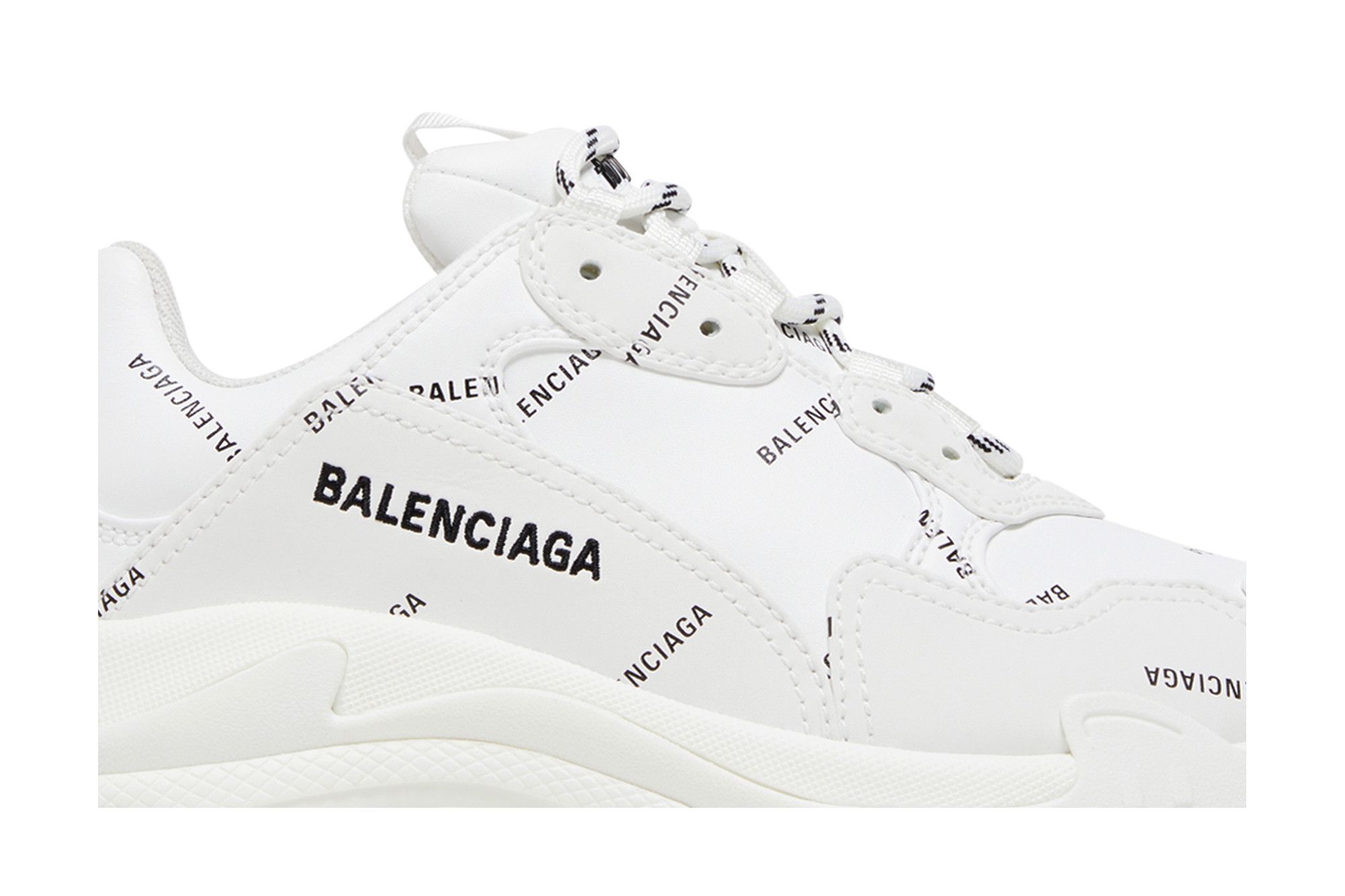 Size 5.0 Balenciaga Wmns Triple S Sneaker All Over Logo White