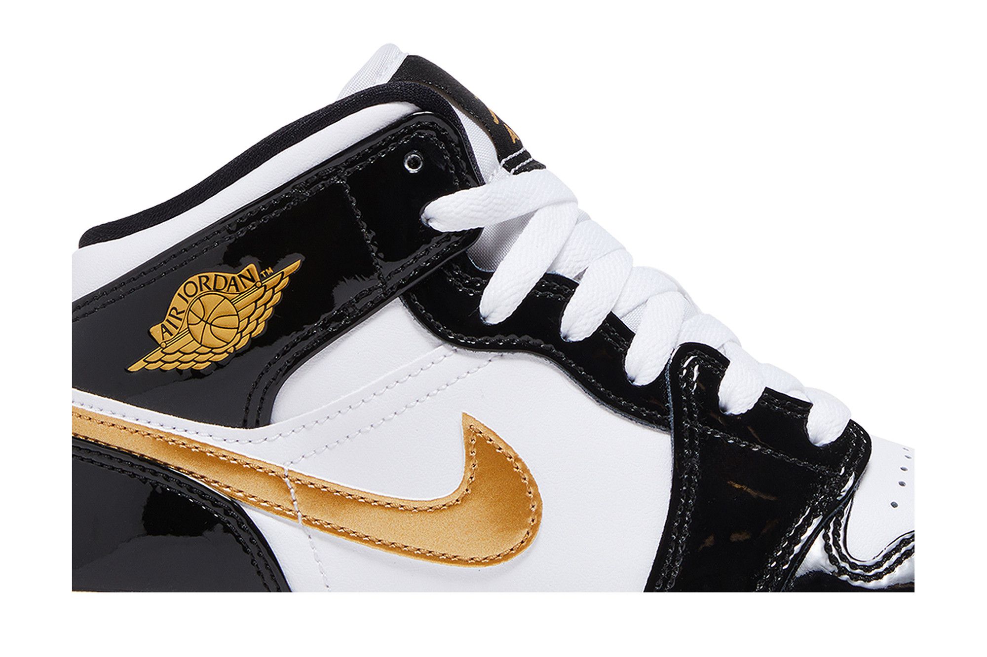 Air jordan 1 mid gold and black clearance
