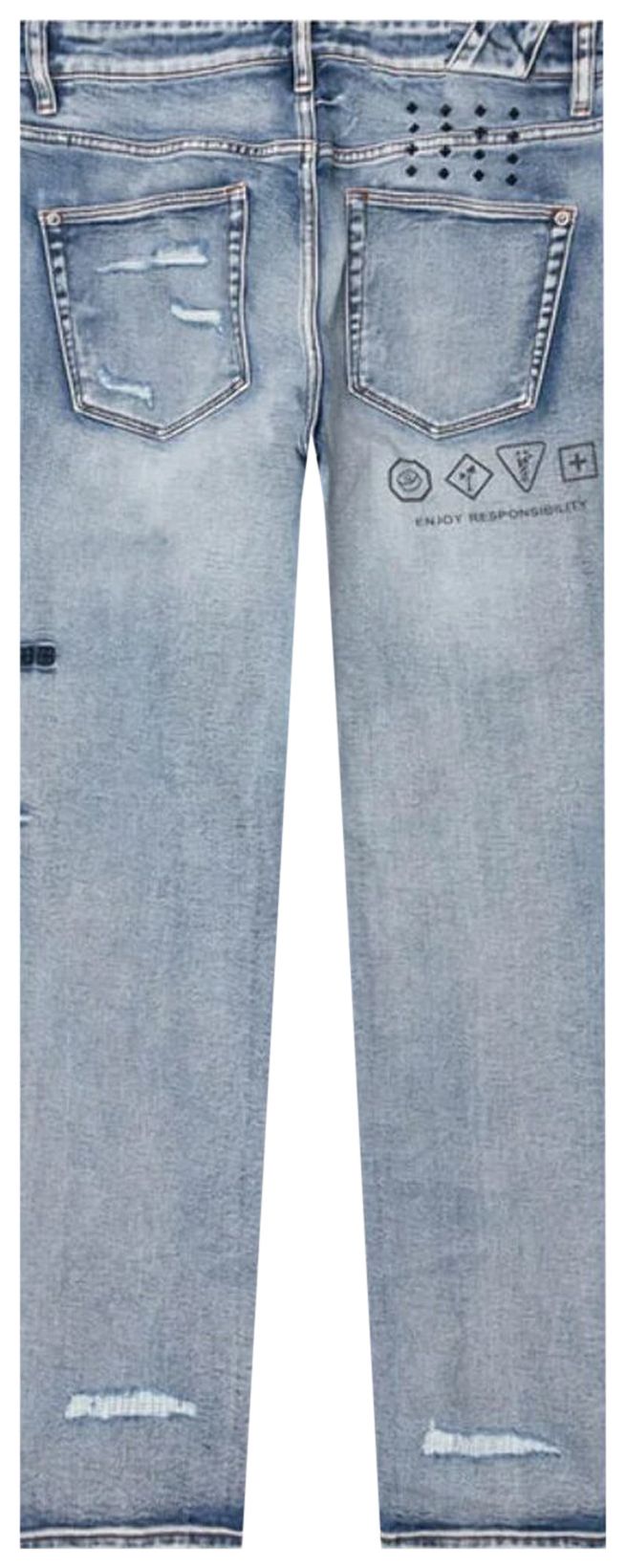 Ksubi Chitch Enjoy Trashed Jeans Blue