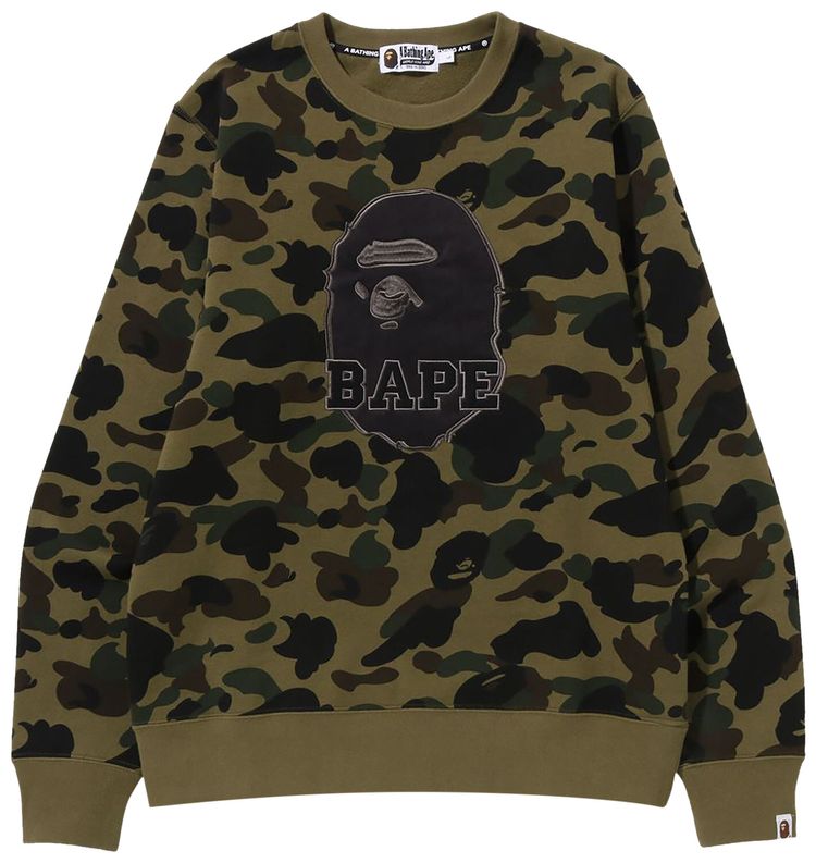 BAPE 1st Camo Pattern Ape Head Crewneck Green