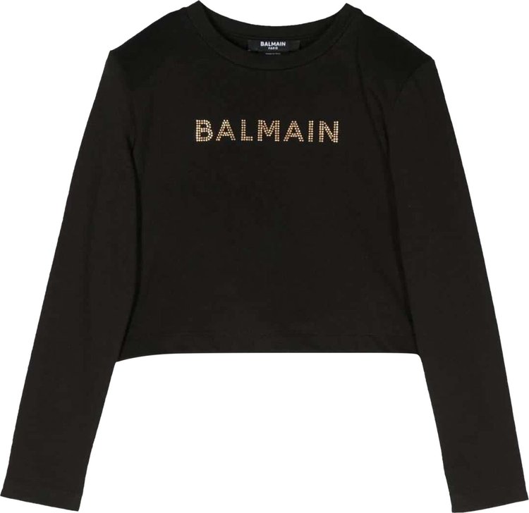 Balmain Kids Stud Embellished Crewneck Sweatshirt 'Black'