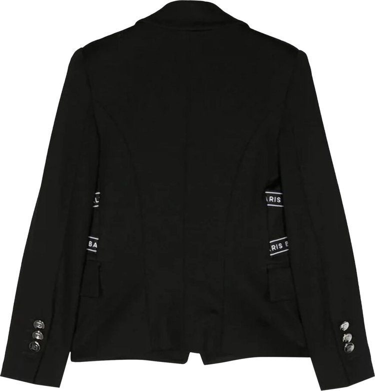 Balmain Kids Logo Strap Blazer Black