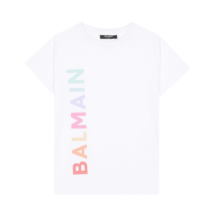Balmain Kids Logo Printed Crewneck T-Shirt 'White'
