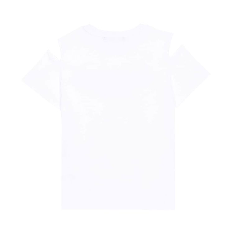 Balmain Kids Logo Printed Cold Shoulder T Shirt White