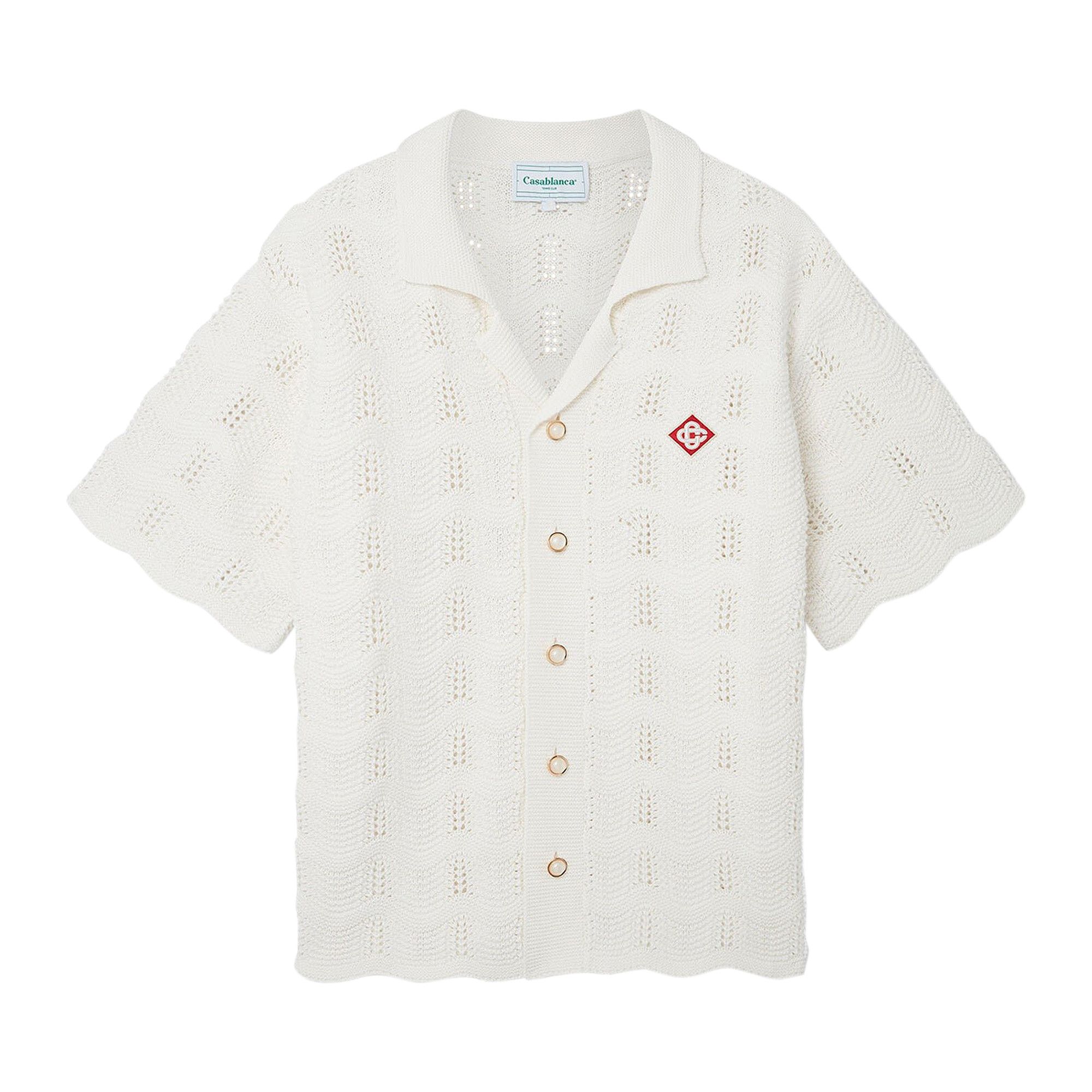 Buy Casablanca Wave Texture Shirt 'White' - MPS24 KW 584 02 WHIT