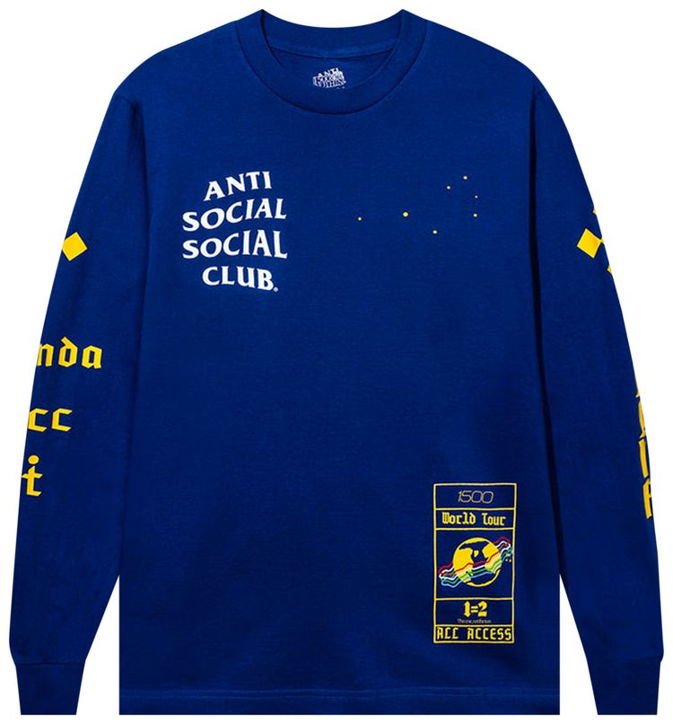 Anti Social Social Club x 1500 Or Nothin All Access Long Sleeve Tee Royal
