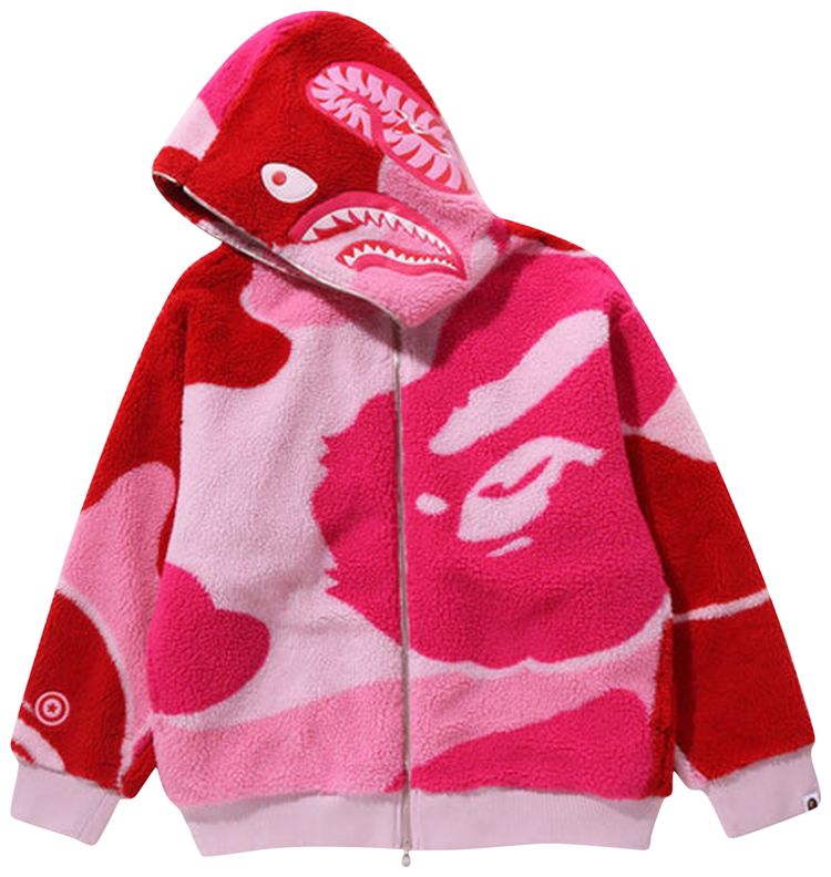 Buy BAPE Mega ABC Camo Shark Boa Hoodie 'Pink' 1J70 140 027 PINK