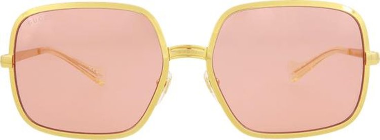 Gucci Square Frame Sunglasses 'Gold/Red'