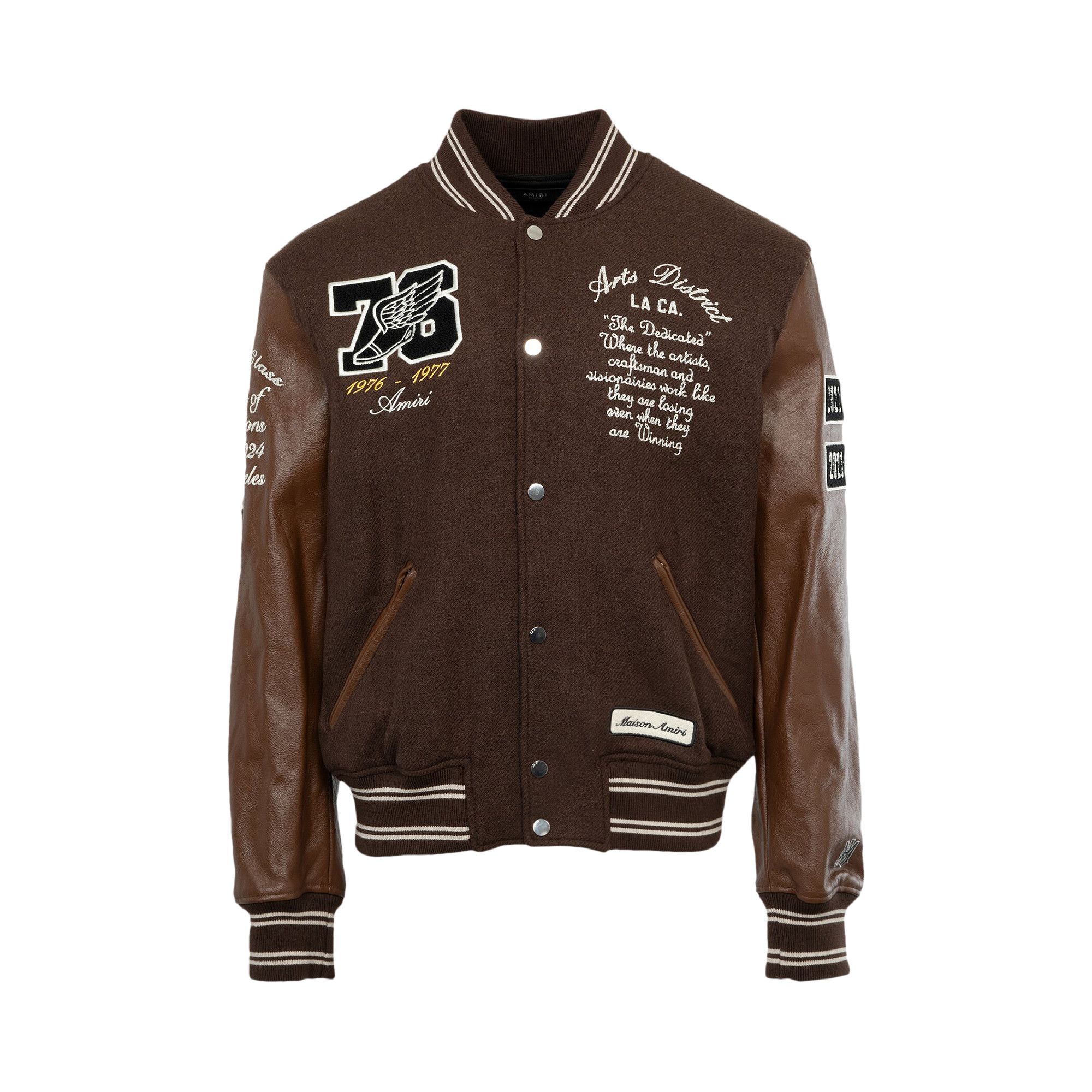 Buy Amiri Oversized Eagle Varsity Jacket 'Brown Buy Amiri Oversized Eagle Varsity Jacket 'Brown
