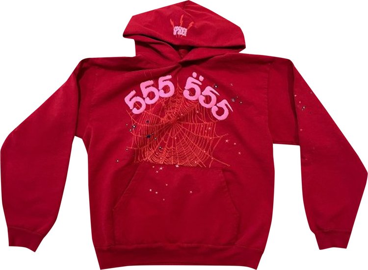 Sp5der Number 555 Hoodie 'Red'
