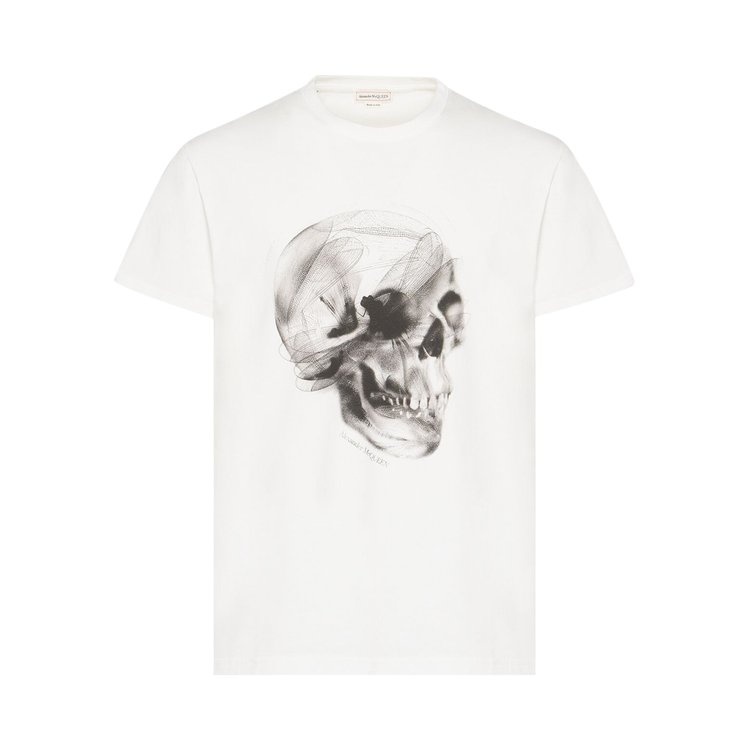 Alexander McQueen Dragonfly Skull T-Shirt 'White/Black'
