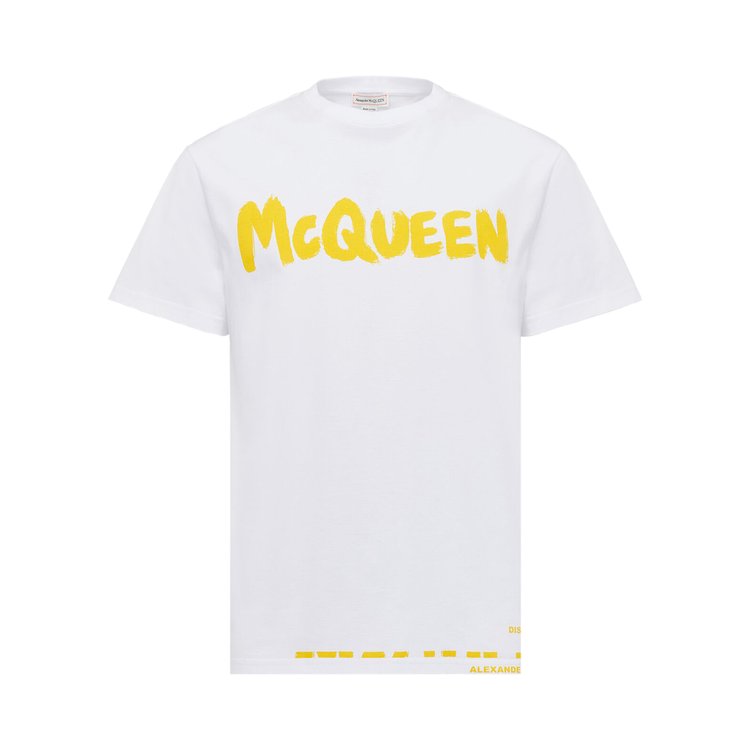 Alexander McQueen Graffiti T Shirt WhiteYellow