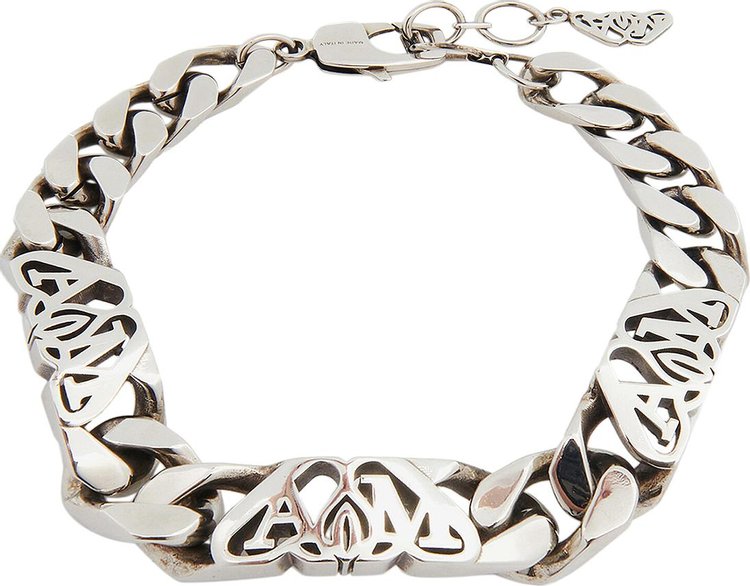 Alexander McQueen Seal Logo Chain Bracelet 'Antique Silver'